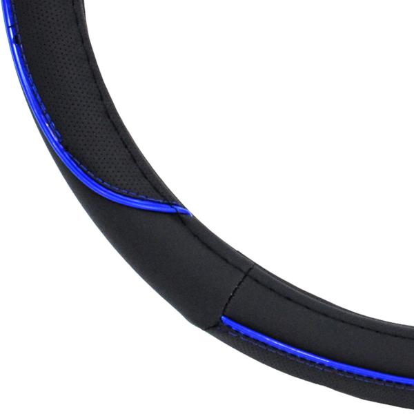 Xkeribom Lenkradbezug 37-38cm Lenkradschoner Lenkradschutz Schwarz Blau Stripe